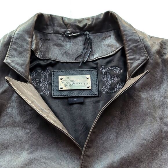 Mackage Grey Genuine Soft Leather Blazer Jacket Large - Picture 2 of 15